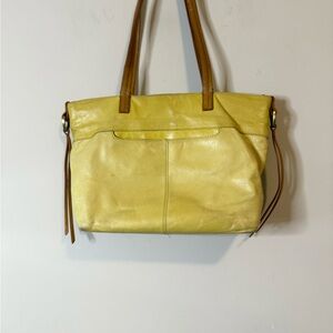 HOBO Yellow Leather Shoulder tote Bag with Brown Straps
